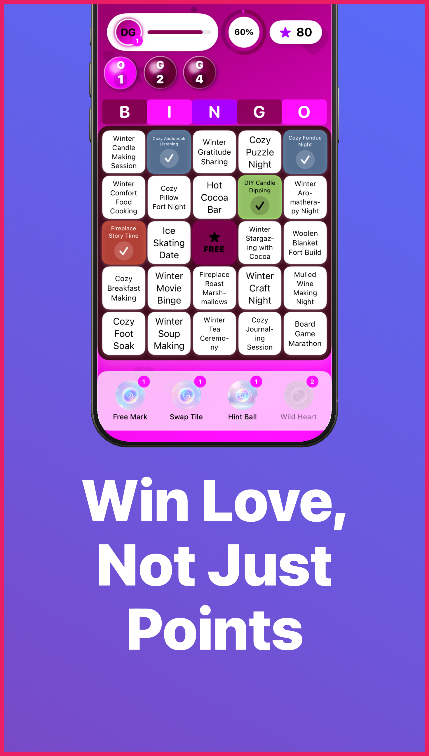 CouplesBingo marketing creative in the warm treatment.